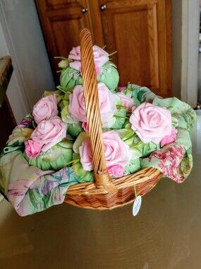 Large Beautiful Basket Of Handmade Decorative Pumpkins It's 36" Around 6" Talll